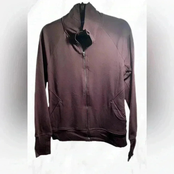 Athleta triumph casual yoga athletic  light full zip black long sleeve jacket M - Picture 2 of 5